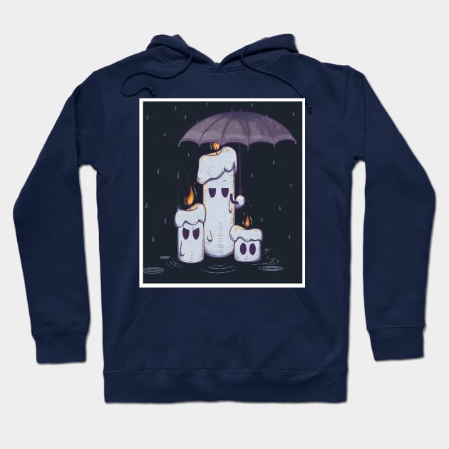 Keep Glowing! Rainy Day Candles Hoodie by Bee and Clover Designs